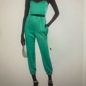 Intermix Backgrounde NYC Logan Green Silk Jogger